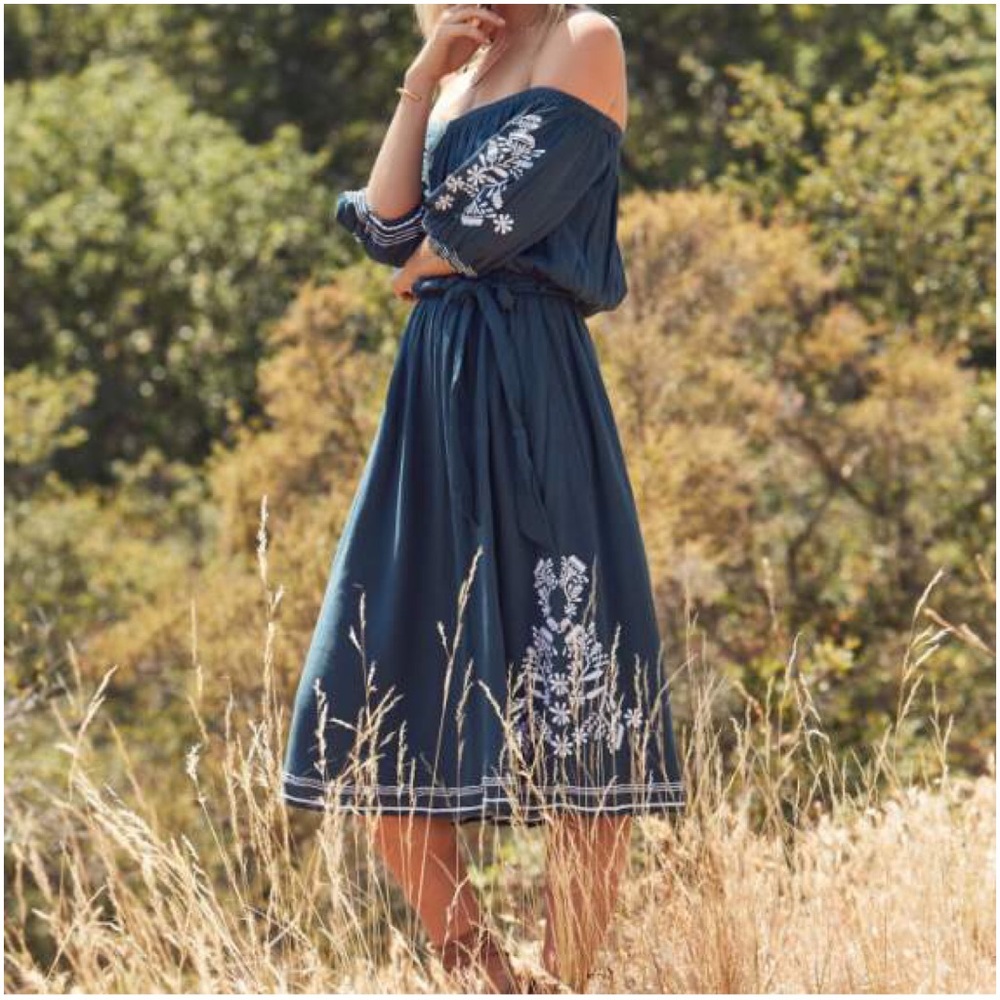 Tularosa Marty Blouson Midi Dress Xs